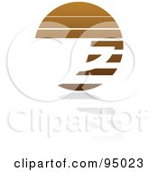 Poster, Art Print Of Brown Horizontal Lined Coffee Logo Design Or App Icon - 1