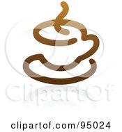Poster, Art Print Of Brown Outlined Coffee Logo Design Or App Icon - 2