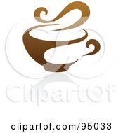 Royalty Free RF Clipart Illustration Of A Brown Steamy Coffee Logo Design Or App Icon 3 by elena #COLLC95033-0147