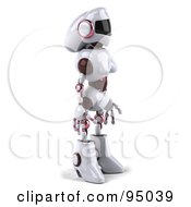 Royalty Free RF Clipart Illustration Of A 3d Female Techno Robot Standing And Facing Right