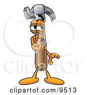 Clipart Picture Of A Hammer Mascot Cartoon Character Whispering And Gossiping by Toons4Biz