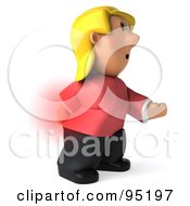 Royalty Free RF Clipart Illustration Of A 3d Casual Woman With Extreme Back Pain by Julos
