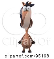 Royalty Free RF Clipart Illustration Of A 3d Charlie Horse Character Standing And Facing Front by Julos