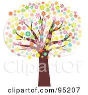 Royalty Free RF Clipart Illustration Of A Mature Tree With An Umbrella Of Blossoming Flowers by KJ Pargeter #COLLC95207-0055