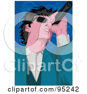 Royalty Free RF Clipart Illustration Of A Performing Male Singer 1 by mayawizard101