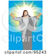 Royalty Free RF Clipart Illustration Of Jesus Holding His Arms Open 1 by mayawizard101