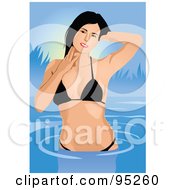 Royalty Free RF Clipart Illustration Of A Bathing Suit Model 1 by mayawizard101