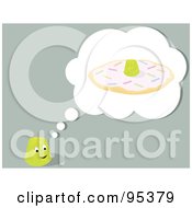 Royalty Free RF Clipart Illustration Of A Gum Drop Thinking Of A Cookie