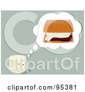 Royalty Free RF Clipart Illustration Of A Marshmallow Bar Thinking Of Smores by Randomway #COLLC95381-0150