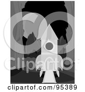 Poster, Art Print Of Black And White Rocket Landed On An Alien Planet
