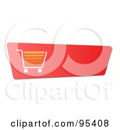 Slanted Red Shopping Cart Or Checkout Button With Shading