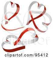 Royalty Free RF Clipart Illustration Of A Digital Collage Of Paper Ribbon Heart Designs 2