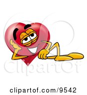Clipart Picture Of A Love Heart Mascot Cartoon Character Resting His Head On His Hand