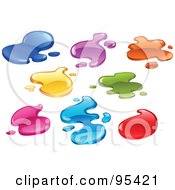 Poster, Art Print Of Digital Collage Of Colorful Liquid Splashes
