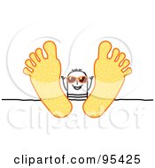 Poster, Art Print Of Stick People Man Wearing Shades And Relaxing With His Feet Up On A Table