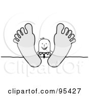 Royalty Free RF Clipart Illustration Of A Stick People Businessman With His Feet Up On A Table