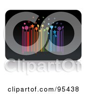 Royalty Free RF Clipart Illustration Of A Black Barcode With Colorful Floral Lines