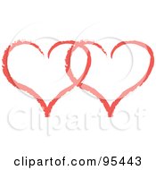 Poster, Art Print Of Red Heart Outline Design - 9