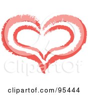 Poster, Art Print Of Red Heart Outline Design - 6