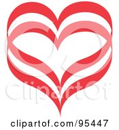 Poster, Art Print Of Red Heart Outline Design - 4