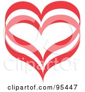 Royalty Free RF Clipart Illustration Of A Red Heart Outline Design 4 by Andy Nortnik