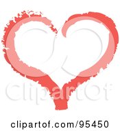 Poster, Art Print Of Red Heart Outline Design - 2