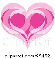 Poster, Art Print Of Pink Heart Outline Design - 2