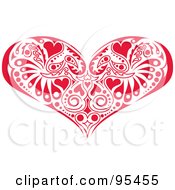 Red Victorian Heart Design