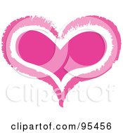 Poster, Art Print Of Pink Heart Outline Design - 1