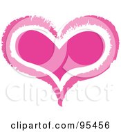 Royalty Free RF Clipart Illustration Of A Pink Heart Outline Design 1 by Andy Nortnik