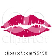 Seductive Red Lipstick Kiss Mark