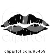 Poster, Art Print Of Seductive Black Lipstick Kiss Mark