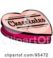 Royalty Free RF Clipart Illustration Of A Pink Valentine Heart Chocolate Box