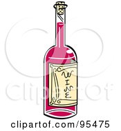 Poster, Art Print Of Bottle Of Red Wine For Valentines Day