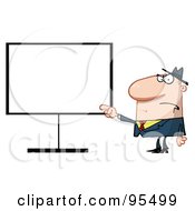 Poster, Art Print Of Grumpy Boss Pointing To A Blank Board