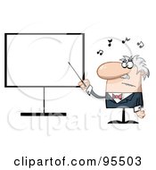 Poster, Art Print Of Senior Music Teacher Pointing To A Blank Board
