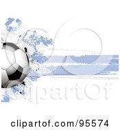 Poster, Art Print Of Soccer Ball Over A Grungy Halftone Greek Flag