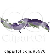 Poster, Art Print Of Abstract Purple And Green Liquid Wave Over White