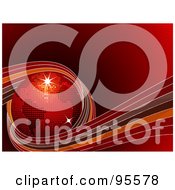Royalty Free RF Clipart Illustration Of A Red Disco Globe Circled In Ribbons On Red