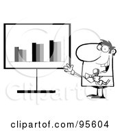 Poster, Art Print Of Outlined Talk Show Host Beside A Statistics Board