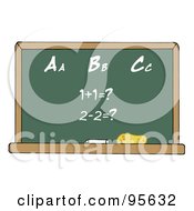 Poster, Art Print Of Math And Alphabet Chalkboard In A Classroom