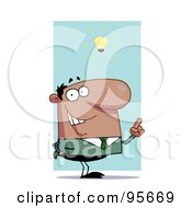 Poster, Art Print Of Creative Hispanic Businessman Under A Lightbulb