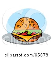 Royalty Free RF Clipart Illustration Of A Cartoon Cheeseburger 2