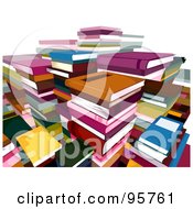 Poster, Art Print Of Many Stacks Of Text Books