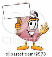Heart Organ Mascot Cartoon Character Holding A Blank Sign