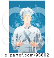 Royalty Free RF Clipart Illustration Of A Male Professional Chef 2