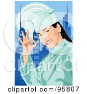Royalty Free RF Clipart Illustration Of A Female Professional Chef 1