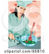 Royalty Free RF Clipart Illustration Of A Female Professional Chef 2