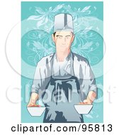 Royalty Free RF Clipart Illustration Of A Male Professional Chef 3