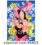 Poster, Art Print Of Sexy Woman Wearing Bunny Ears - 4